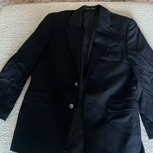 Izod Navy Men’s Blazer 38 R 100% Wool w Button Detail